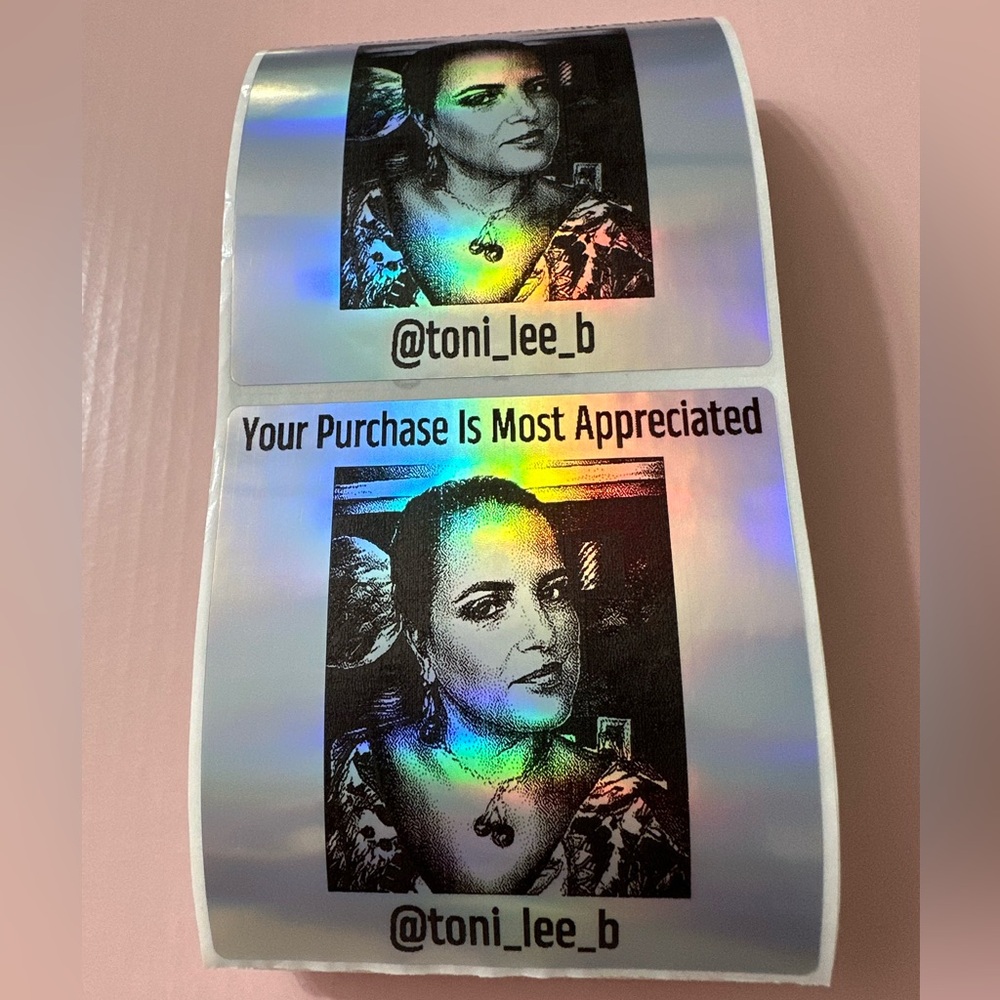 50 ct. Custom 3”x3” Silver Holographic Square Sticker Labels